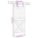 vidaXL tömör fenyőfa tolóajtó fémszerelékszettel 85x210 cm