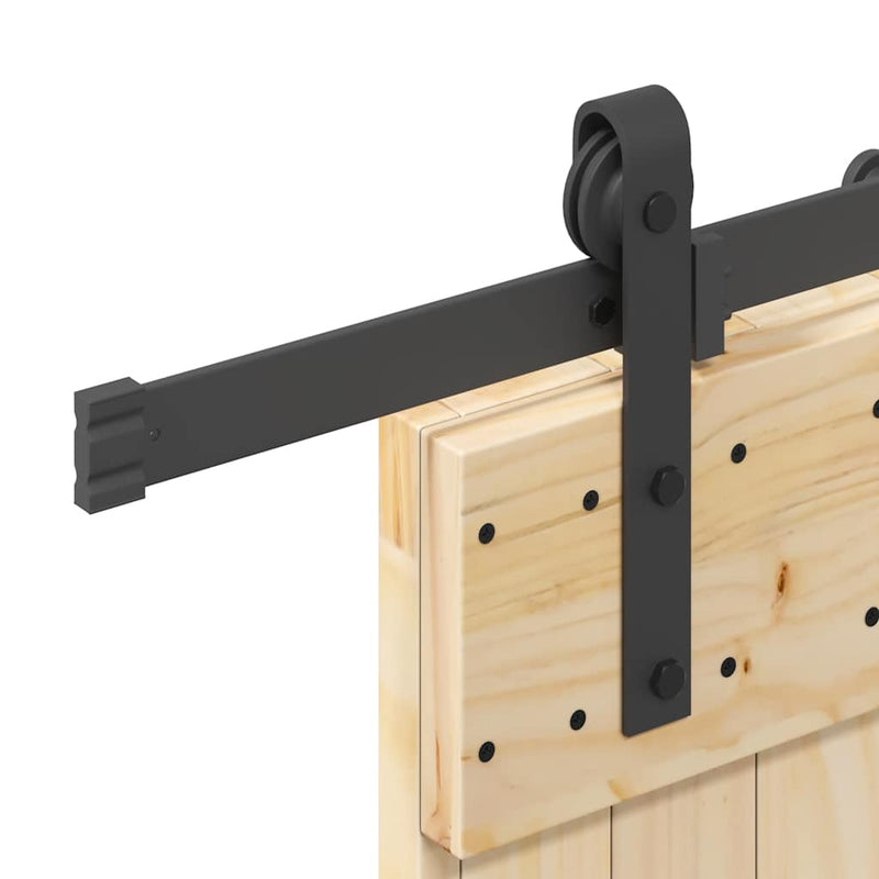 vidaXL tömör fenyőfa tolóajtó fémszerelékszettel 95 x 210 cm