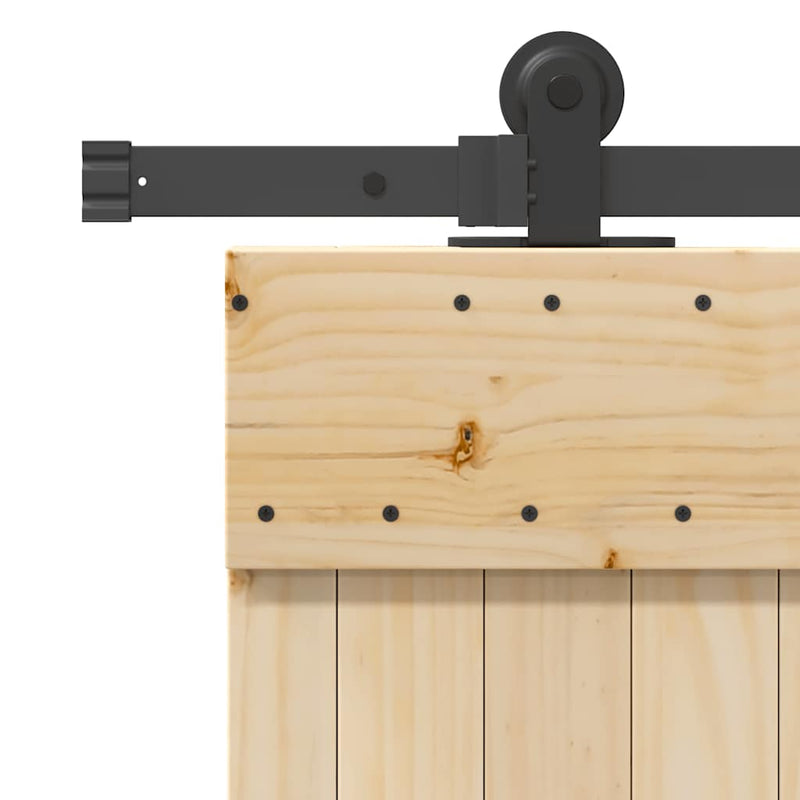 vidaXL tömör fenyőfa tolóajtó fémszerelékszettel 70 x 210 cm