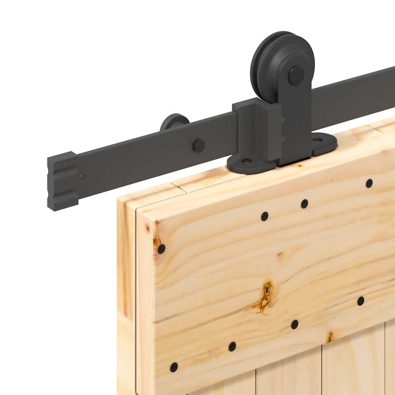 vidaXL tömör fenyőfa tolóajtó fémszerelékszettel 85x210 cm