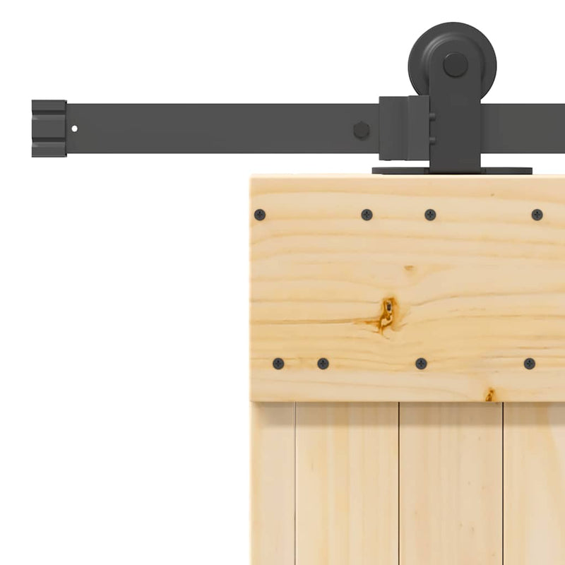 vidaXL tömör fenyőfa tolóajtó fémszerelékszettel 85x210 cm