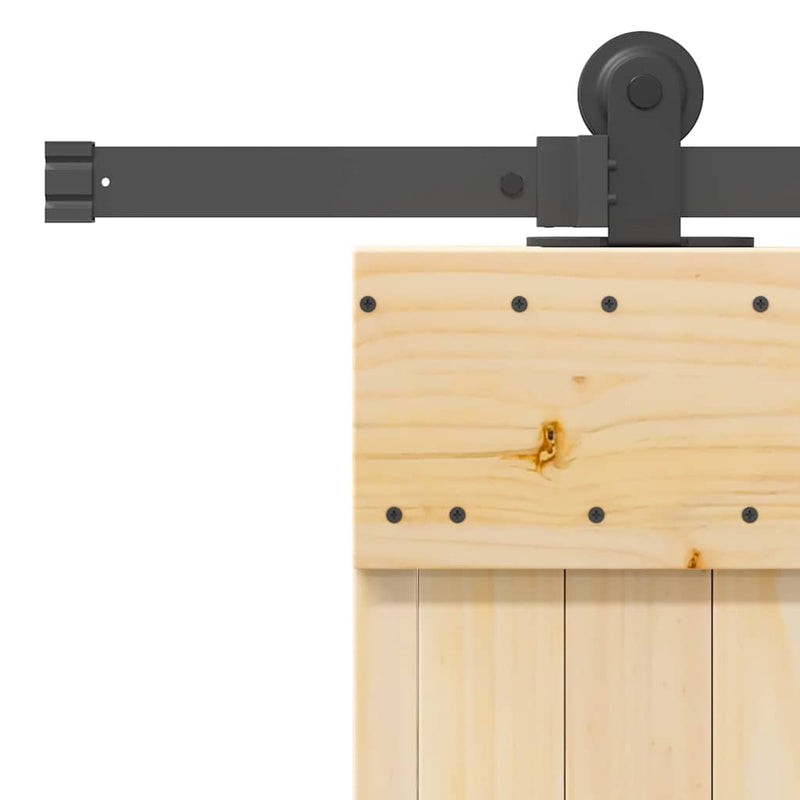 vidaXL tömör fenyőfa tolóajtó fémszerelékszettel 95 x 210 cm