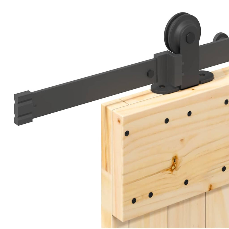 vidaXL tömör fenyőfa tolóajtó fémszerelékszettel 95 x 210 cm