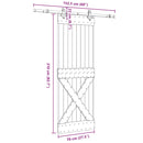 vidaXL tömör fenyőfa tolóajtó fémszerelékszettel 70 x 210 cm