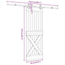 vidaXL tömör fenyőfa tolóajtó fémszerelékszettel 70 x 210 cm