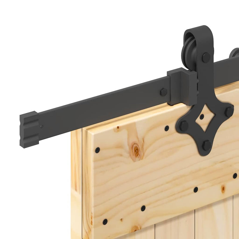 vidaXL tömör fenyőfa tolóajtó fémszerelékszettel 85x210 cm