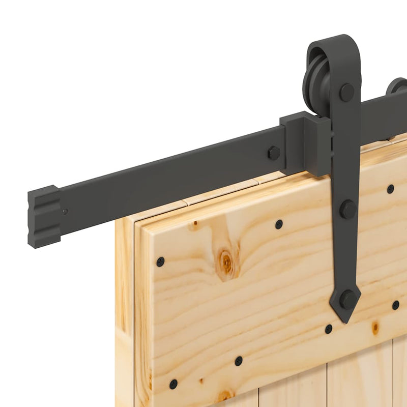 vidaXL tömör fenyőfa tolóajtó fémszerelékszettel 95 x 210 cm
