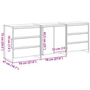 vidaXL Széf fiókkal 3 pcs Fekete 70 x 41 x 75 cm Faanyag