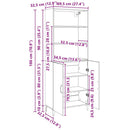 vidaXL Magasfiú Fekete tölgy 69,5 x 32,5 x 180 cm Faanyag