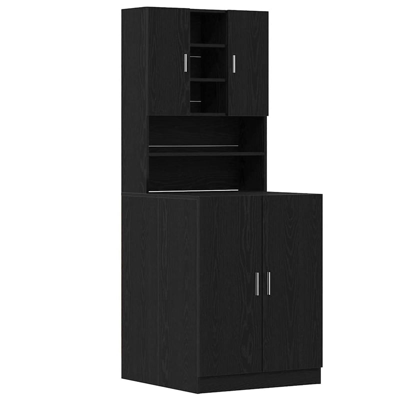 vidaXL Mosógépszekrény 2 pcs Musta tammi 70.5 x 71.5 x 181.5 cm