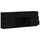 vidaXL Széf fiókkal 3 pcs Fekete tölgy 181 x 30 x 70 cm Faanyag