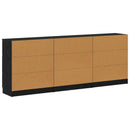 vidaXL Széf fiókkal 3 pcs Fekete tölgy 181 x 30 x 70 cm Faanyag