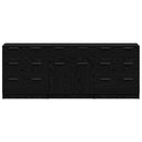 vidaXL Széf fiókkal 3 pcs Fekete tölgy 181 x 30 x 70 cm Faanyag