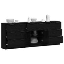 vidaXL Széf fiókkal 3 pcs Fekete tölgy 181 x 30 x 70 cm Faanyag