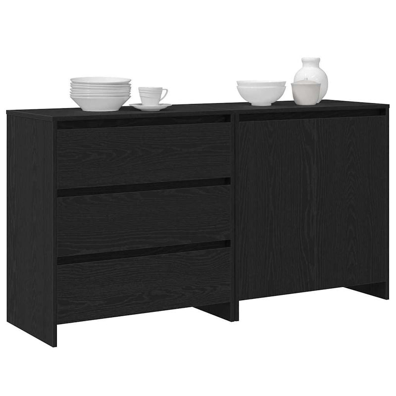 vidaXL Széf fiókkal 2 pcs Fekete 70 x 41 x 75 cm Faanyag