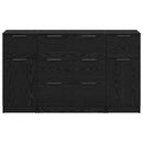 vidaXL Széf fiókkal 3 pcs Musta tammi 121 x 30 x 70 cm Faanyag