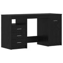 vidaXL Asztal fiókkal 2 pcs Fekete tölgy 140 x 50 x 76 cm Faanyag