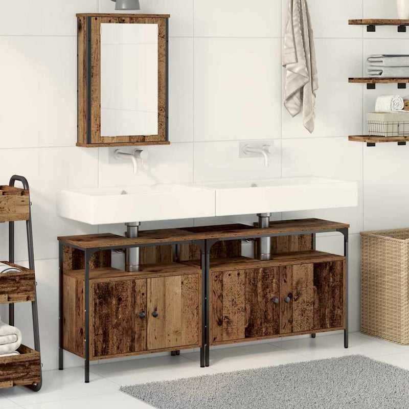 vidaXL Fürdőszobai Mosdószekrények 3 pcs Barna 80 x 30 x 60 cm Faanyag