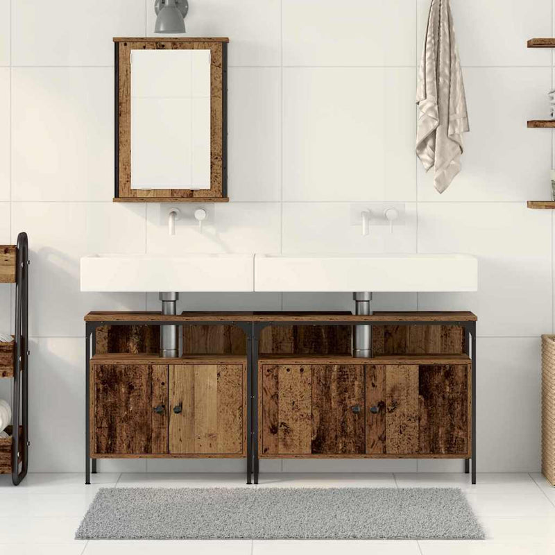 vidaXL Fürdőszobai Mosdószekrények 3 pcs Barna 80 x 30 x 60 cm Faanyag