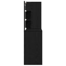 vidaXL LED Fésülködő Asztal Musta tammi 140 x 40 x 140 cm Faanyag