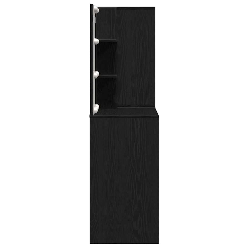 vidaXL LED Fésülködő Asztal Musta tammi 140 x 40 x 140 cm Faanyag