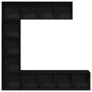 vidaXL Könyvespolc 3 pcs Fekete tölgy 36 x 30 x 143 cm Faanyag