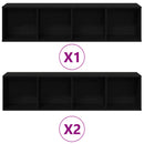 vidaXL Könyvespolc 3 pcs Fekete tölgy 36 x 30 x 143 cm Faanyag