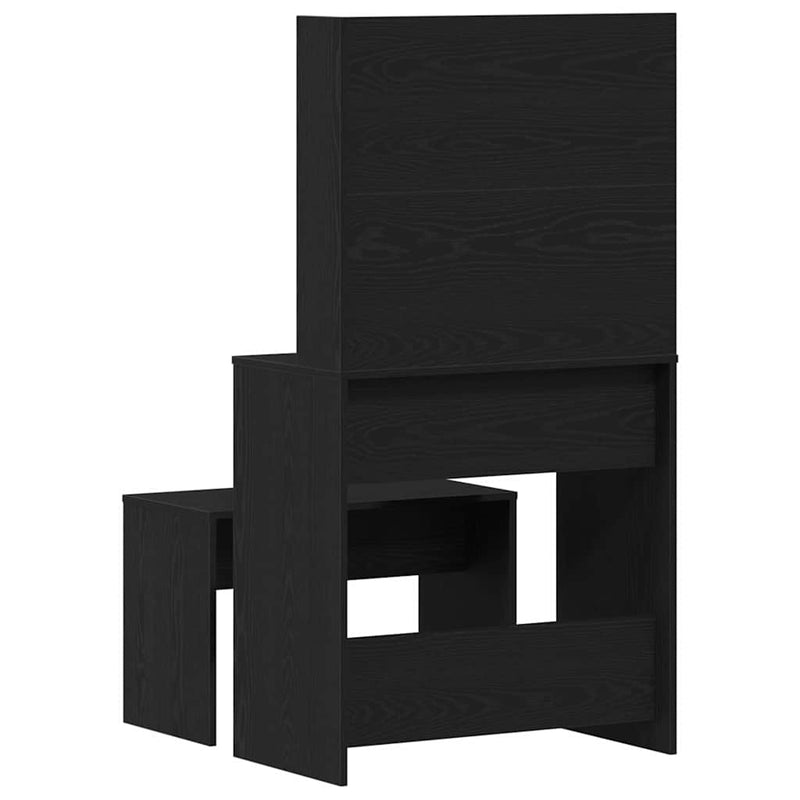 vidaXL Sminkasztal Készlet Musta tammi 74.5 x 40 x 141 cm Faanyag