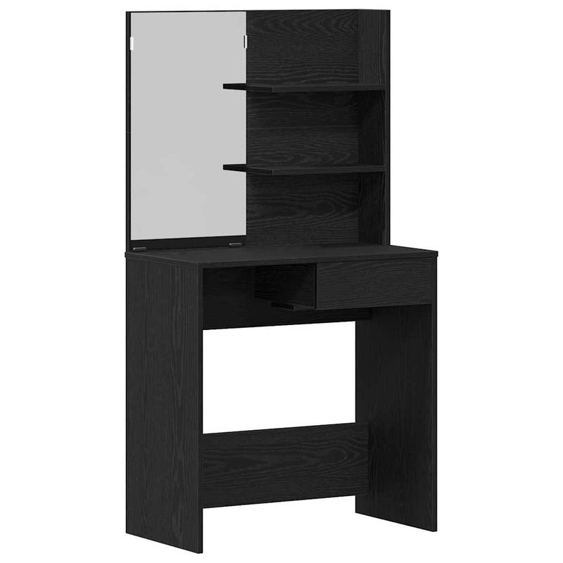 vidaXL Sminkasztal Készlet 2 pcs Musta tammi 74.5 x 40 x 141 cm