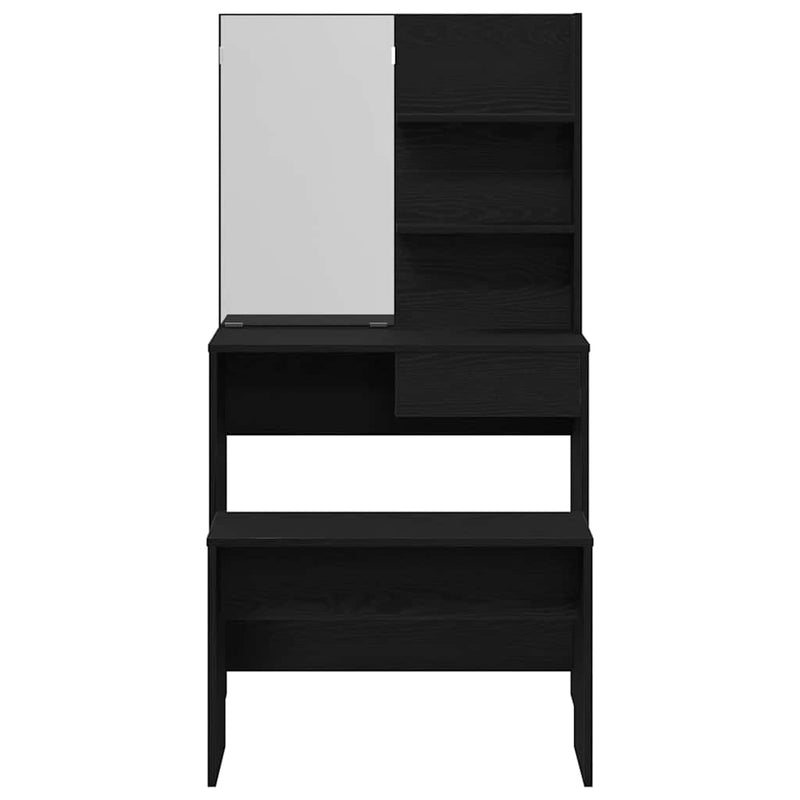 vidaXL Sminkasztal Készlet 2 pcs Musta tammi 74.5 x 40 x 141 cm