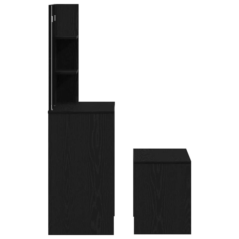 vidaXL Sminkasztal Készlet 2 pcs Musta tammi 74.5 x 40 x 141 cm