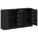 vidaXL Széf 2 pcs Fekete tölgy 60 x 30 x 70 cm Faanyag