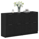 vidaXL Széf 2 pcs Fekete tölgy 60 x 30 x 70 cm Faanyag