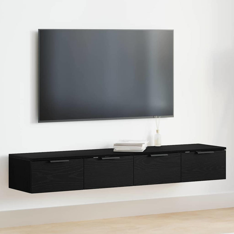 vidaXL Fali Szekrény fiókkal 2 pcs Musta tammi 68 x 30 x 20 cm Faanyag