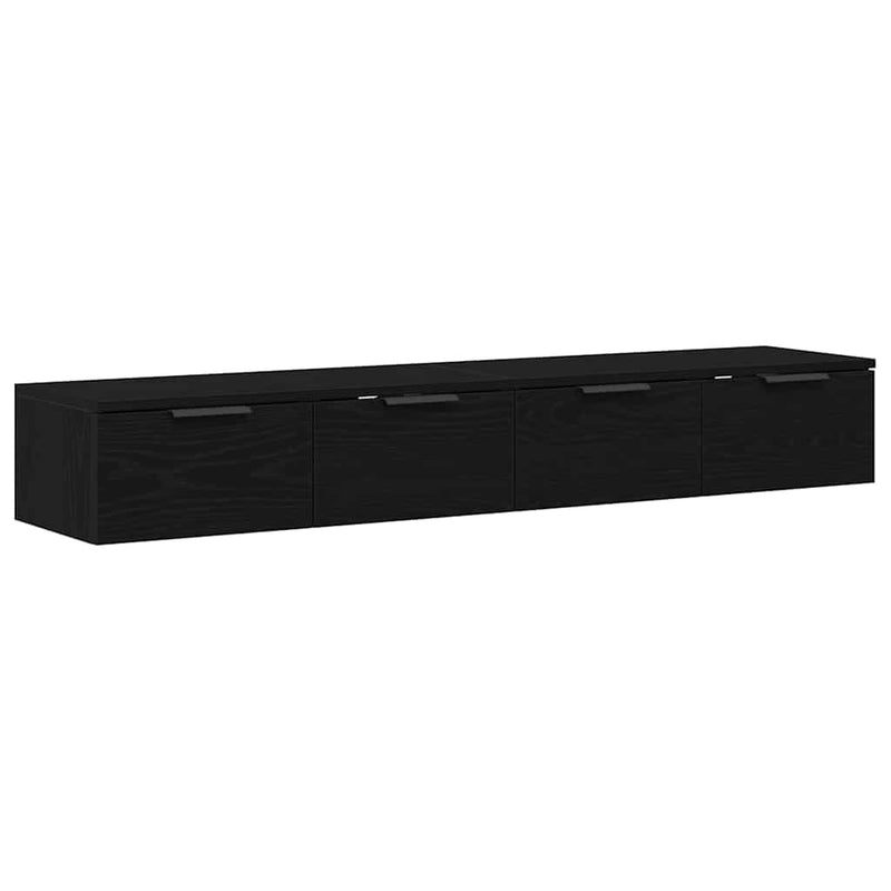 vidaXL Fali Szekrény fiókkal 2 pcs Musta tammi 68 x 30 x 20 cm Faanyag