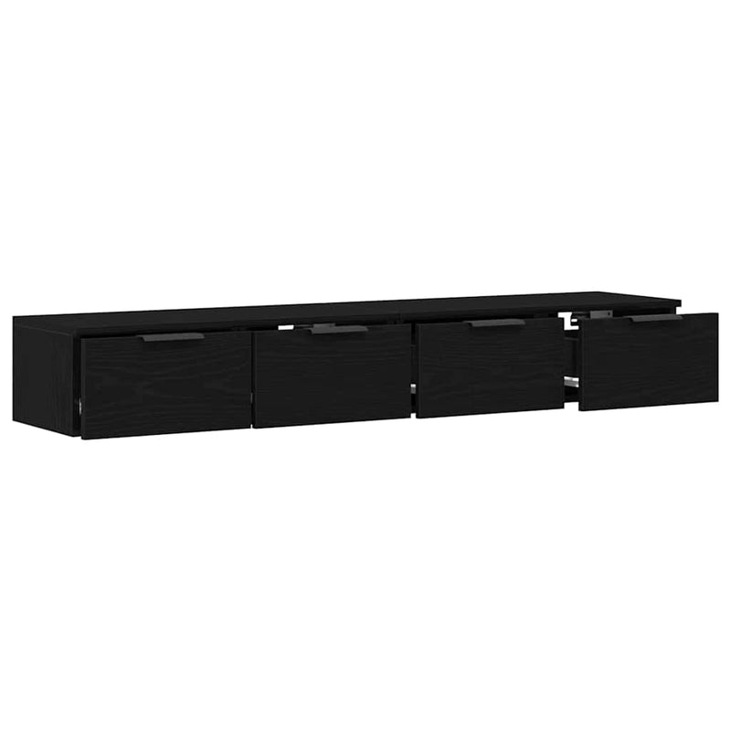 vidaXL Fali Szekrény fiókkal 2 pcs Musta tammi 68 x 30 x 20 cm Faanyag