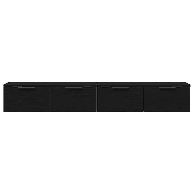 vidaXL Fali Szekrény fiókkal 2 pcs Musta tammi 68 x 30 x 20 cm Faanyag