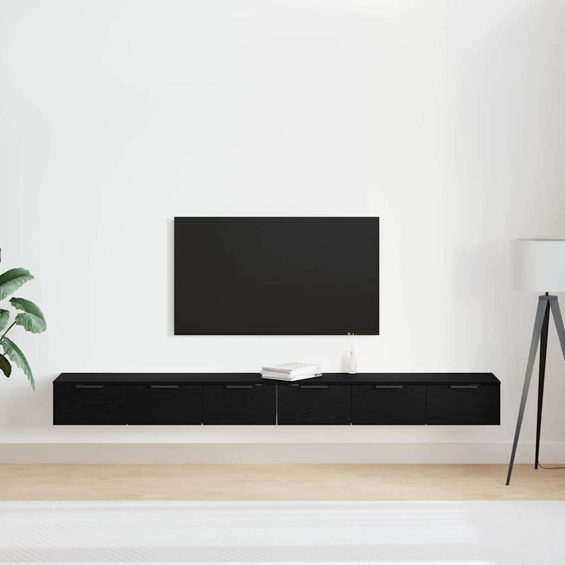 vidaXL Fali Szekrény 2 pcs Musta tammi 102 x 30 x 20 cm Faanyag