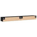 vidaXL Fali szekrény 2 pcs Fekete tölgy 102 x 30 x 20 cm Faanyag