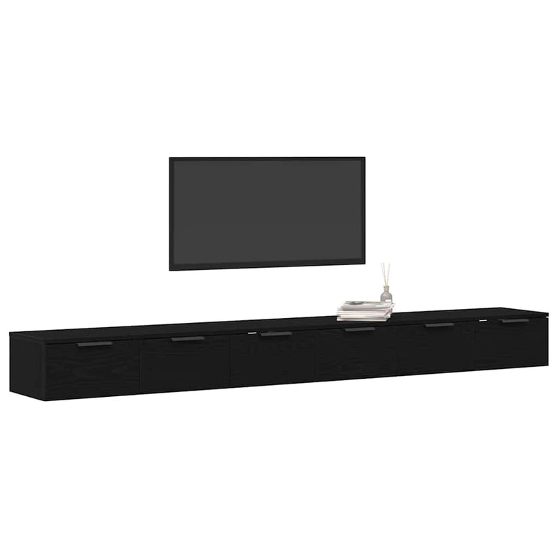 vidaXL Fali Szekrény 2 pcs Musta tammi 102 x 30 x 20 cm Faanyag