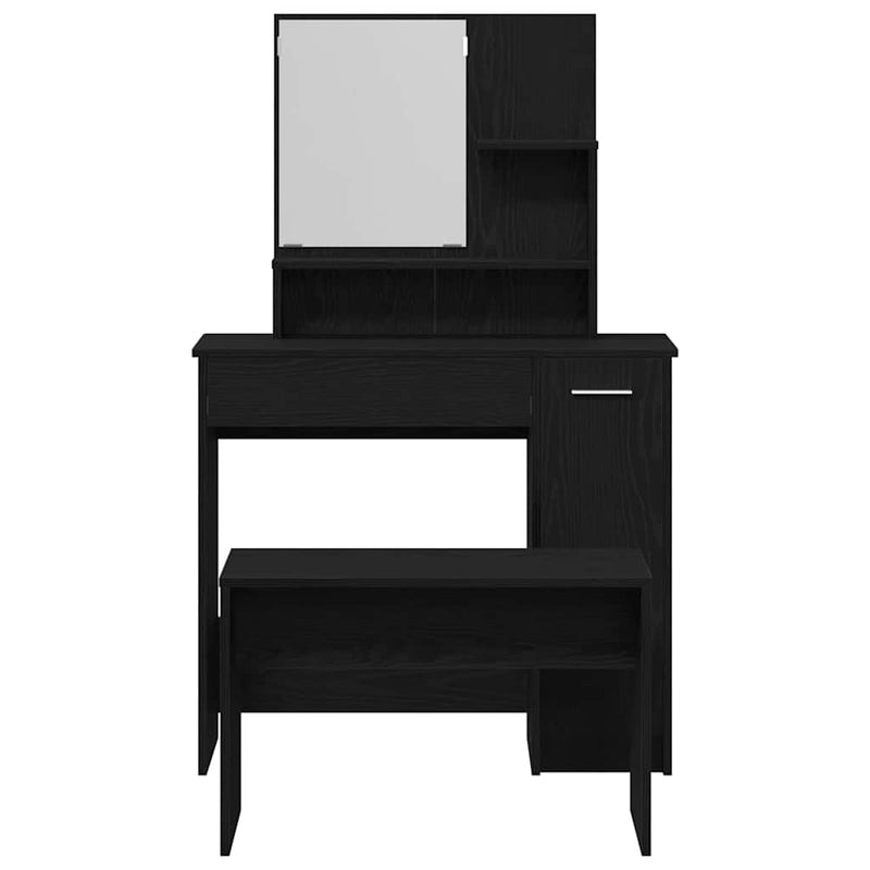 vidaXL Sminkasztal Készlet 2 pcs Musta tammi 86.5 x 35 x 136 cm