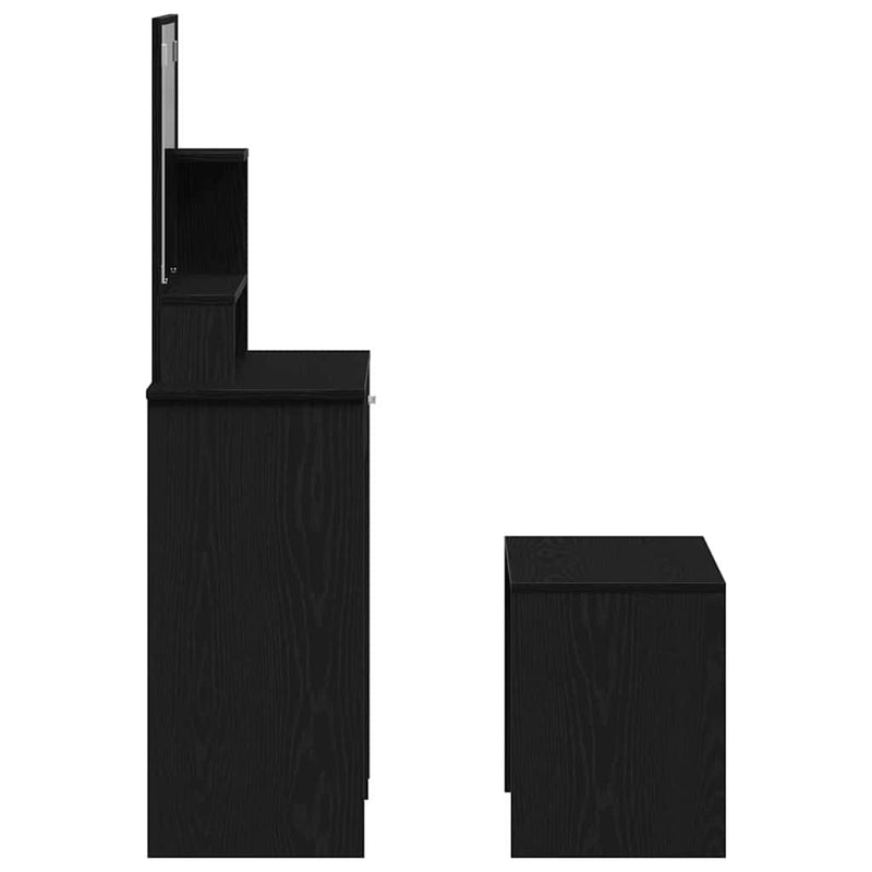 vidaXL Sminkasztal Készlet 2 pcs Musta tammi 86.5 x 35 x 136 cm