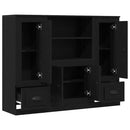 vidaXL Magasfiók fiókkal Fekete tölgy 132 x 35,5 x 103,5 cm Faanyag