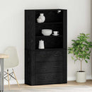 vidaXL Magasfiú fiókkal Fekete tölgy 80 x 33 x 150 cm Faanyag