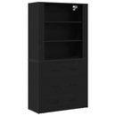 vidaXL Magasfiú fiókkal Fekete tölgy 80 x 33 x 150 cm Faanyag