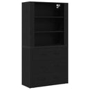vidaXL Magasfiú fiókkal Fekete tölgy 80 x 33 x 150 cm Faanyag