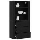vidaXL Magasfiú fiókkal Fekete tölgy 80 x 33 x 150 cm Faanyag