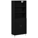 vidaXL Magasfiú 2 pcs Fekete tölgy 69,5 x 34 x 180 cm Faanyag