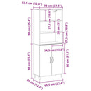 vidaXL Magasfiú Fekete tölgy 69,5 x 34 x 180 cm Faanyag