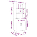 vidaXL Magasfiú Fekete tölgy 69,5 x 34 x 180 cm Faanyag